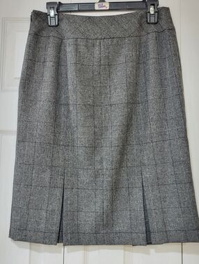 Black Label By Evan Picone Size 4 Gray Plaid Pencil Skirt Academia Office Work
